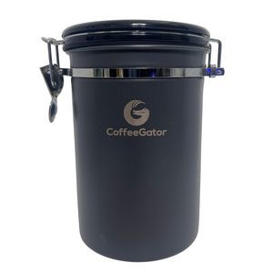Coffee Gator Large Canister 7.5" Tall Stainless Steel Gray Finish